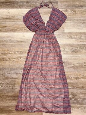Maxi Dress in Pink Chevron Print